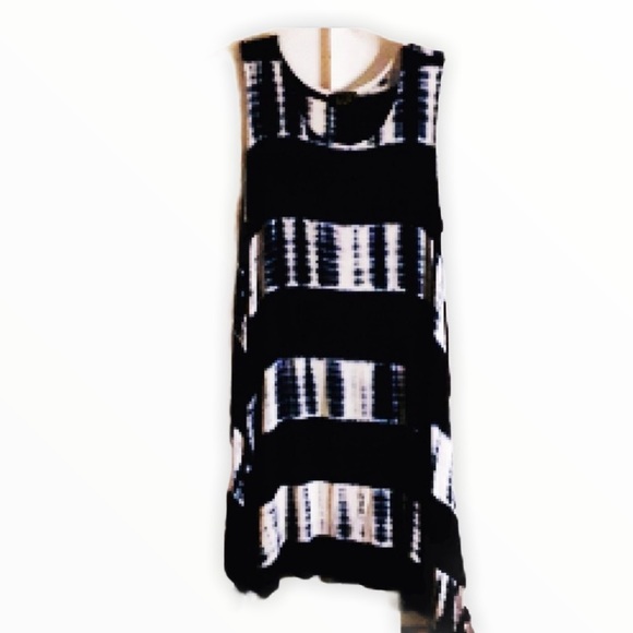 LTX Dresses & Skirts - Tie dye navy white casual dress SZ L